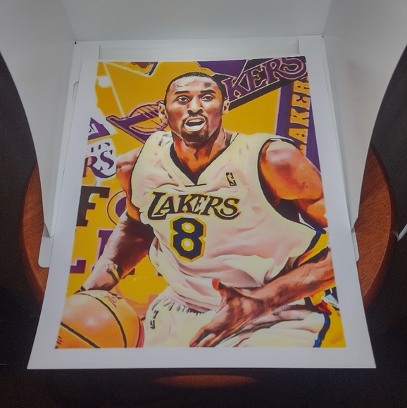 NEW! KOBE BRYANT LAKERS 8.5x11 ULTRA PREMIUM GLOSSY COLOR ART BASKETBALL POSTER! - Picture 3 of 6